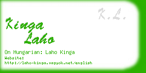 kinga laho business card